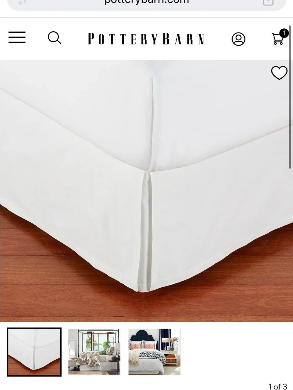 Pottery Barn White Tailored Mattress Cover Skirt